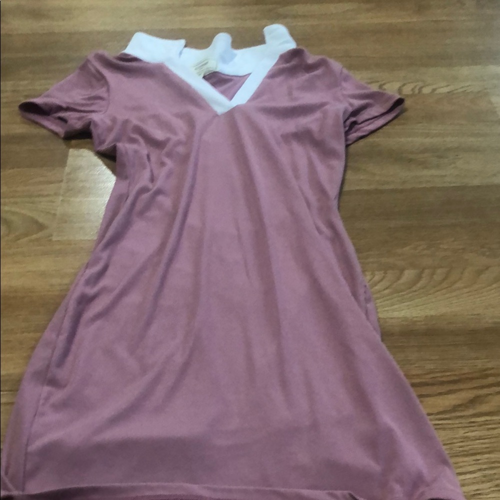 & Other Stories Pink Dress with White Collar